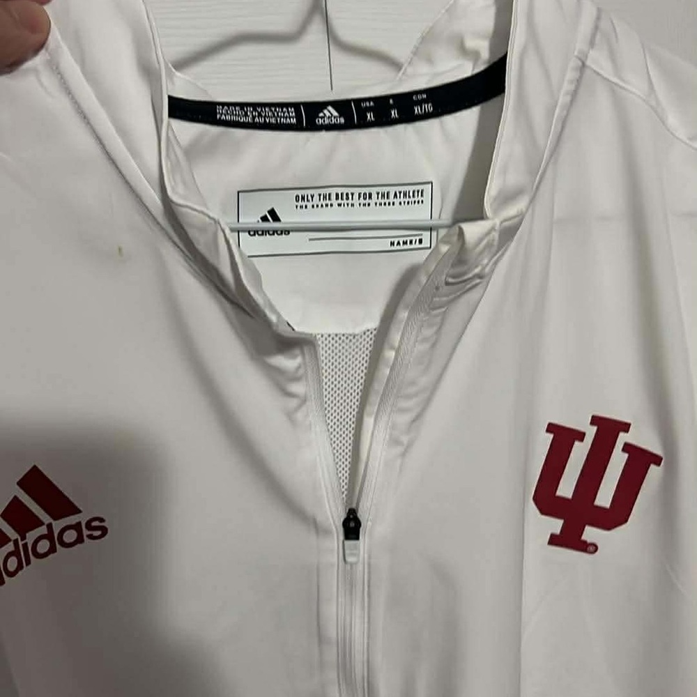 Adidas White Jacket with Red IU Logo